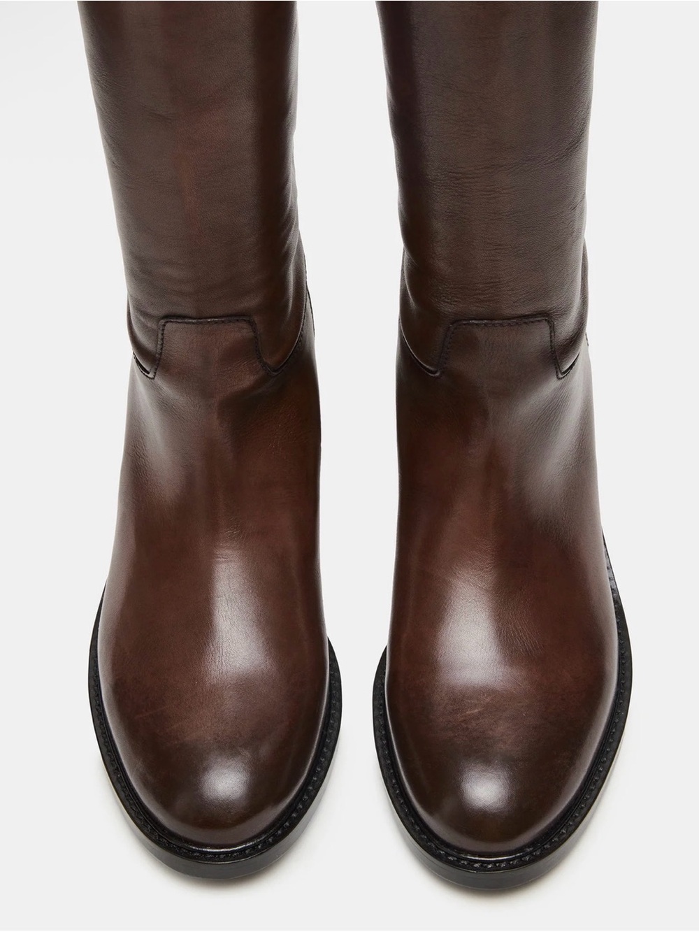 Steve Madden Beren Tall Leather Riding Boots - Dark Brown - Picture 4 of 14